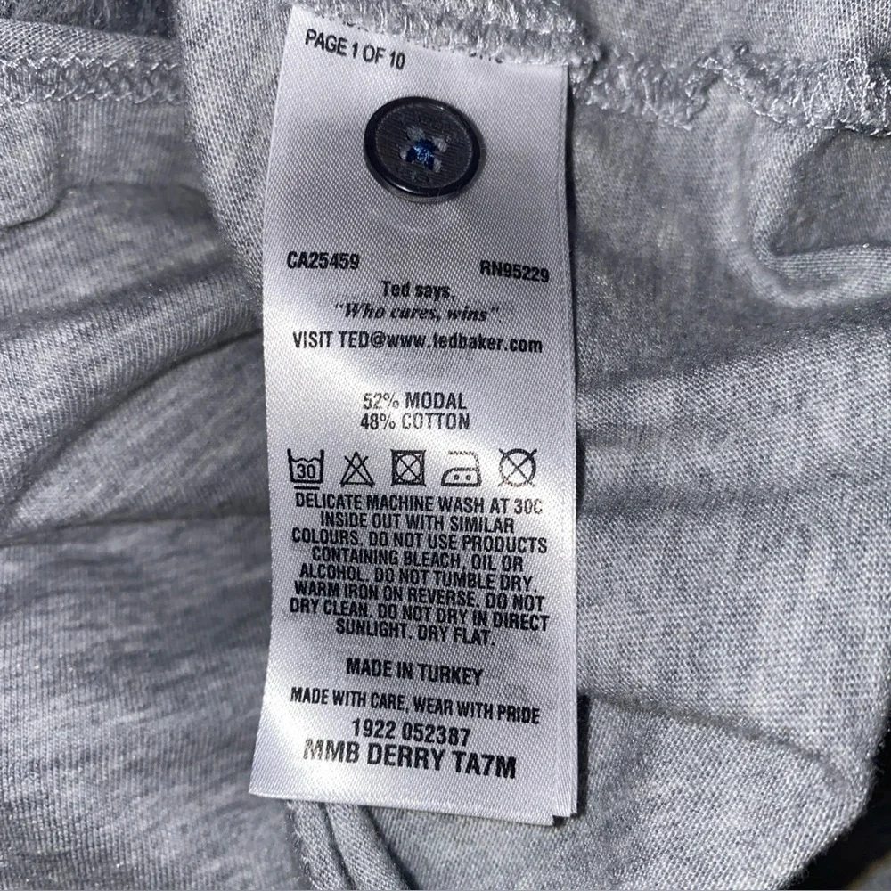 Ted Baker Light Grey Short Sleeve Polo Short Size 6 (XXL) Casual Comfort Classic - Picture 6 of 10